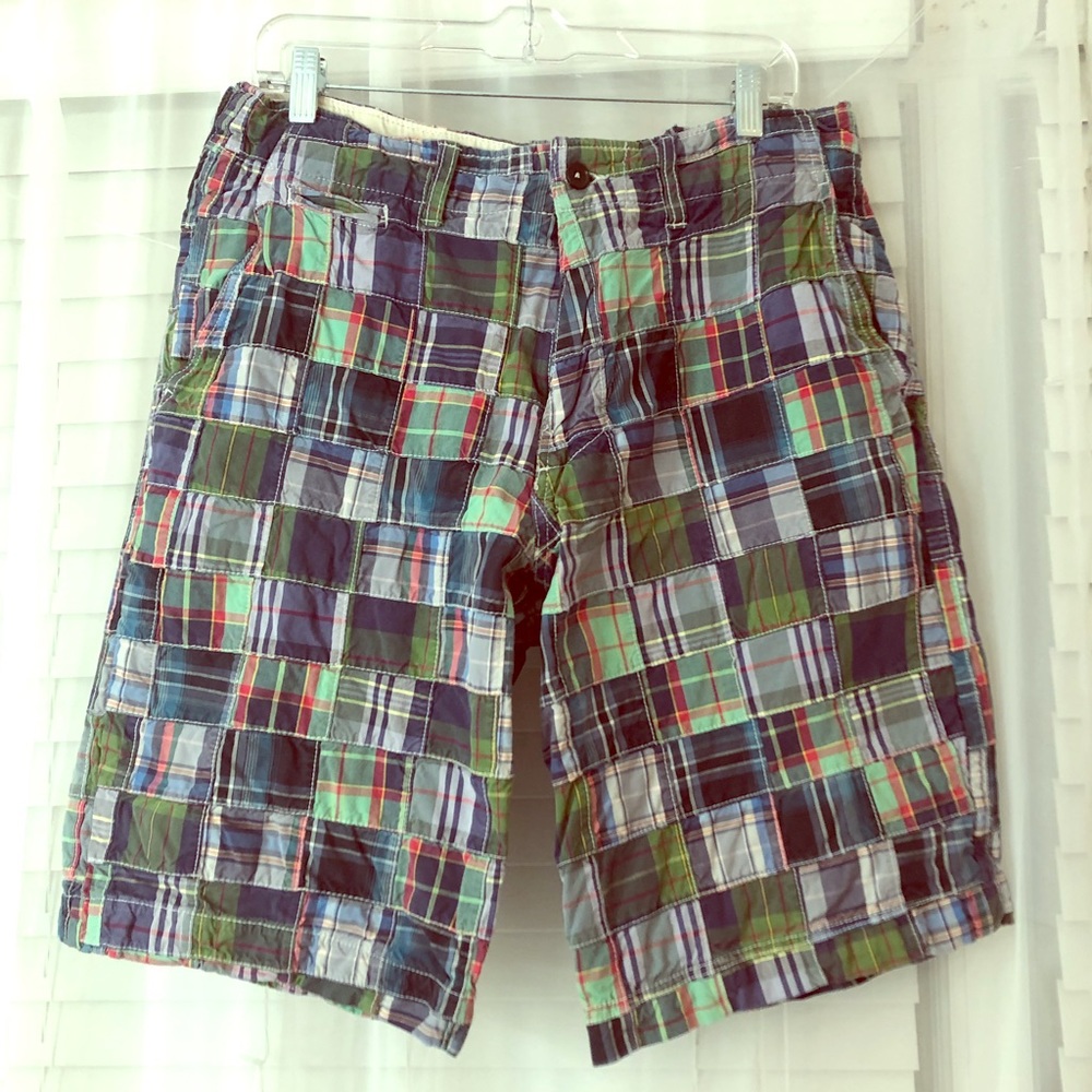 AE patchwork plaid shorts